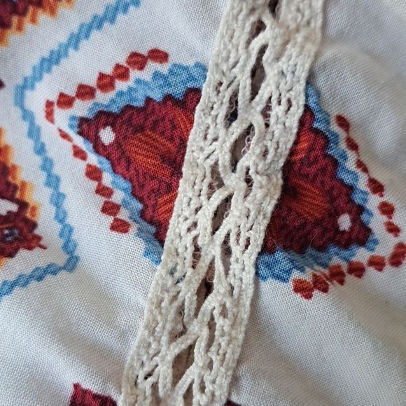 ANTHROPOLOGIE Fig and Flower Peasent Tunic Tie Top Blouse - Picture 10 of 10